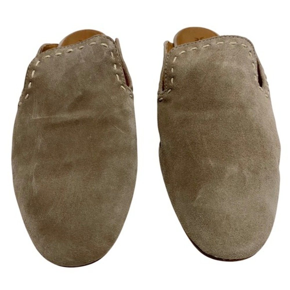 Frye Gwen Pickstitch Leather Slide Mule Ash Beige 8.5 Boho Western Casual Spring - Picture 5 of 8